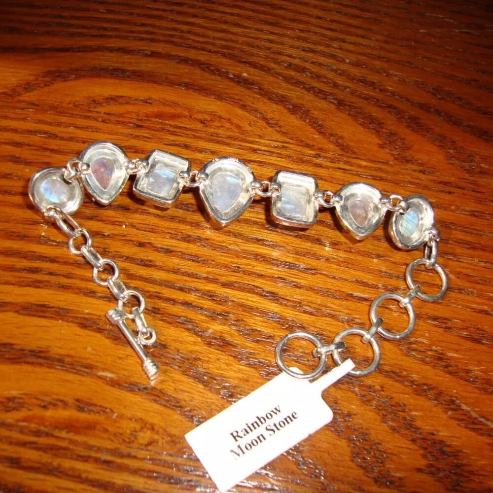 Rainbow Moonstone Gemstone 925 Solid Silver Jewel… - image 3